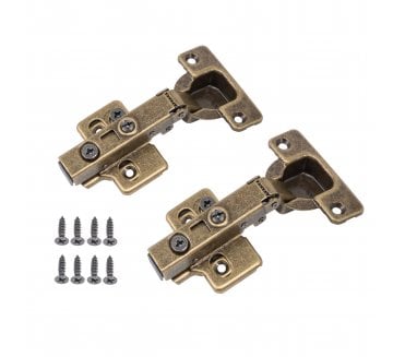 Eclipse 99033 3D-Adjustable Soft Close Cabinet Hinges - Half-Overlay (Pack of 2) - Antique Brass