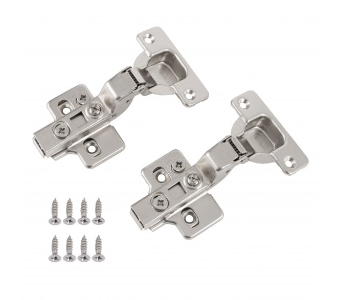 Eclipse 99040 3D-Adjustable Soft Close Cabinet Hinges - Inset (Pack of 2) - Satin Nickel