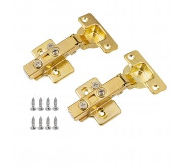 Eclipse 99042 3D-Adjustable Soft Close Cabinet Hinges - Inset (Pack of 2) - Satin Brass