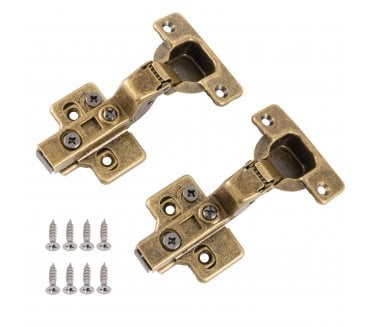 Eclipse 99043 3D-Adjustable Soft Close Cabinet Hinges - Inset (Pack of 2) - Antique Brass