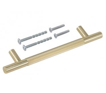 Eclipse Linear Knurled Cabinet Pull Handles - Satin Brass