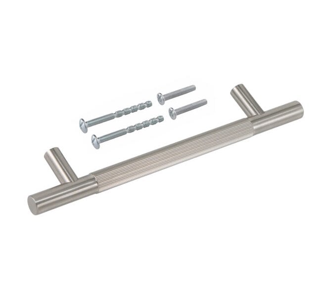 Eclipse Linear Knurled Cabinet Pull Handles - Satin Nickel