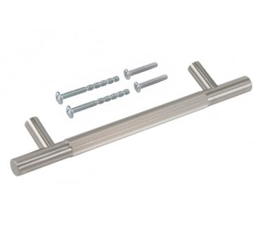 Eclipse Linear Knurled Cabinet Pull Handles - Satin Nickel