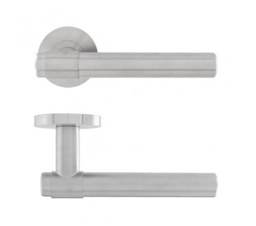 Eclipse Ultimate 34351 Collared Fire Rated Lever On Rose - Satin Stainless Steel