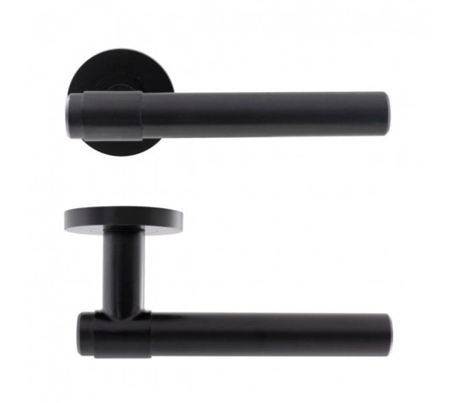 Eclipse Ultimate 34352 Collared Fire Rated Lever On Rose - Matt Black
