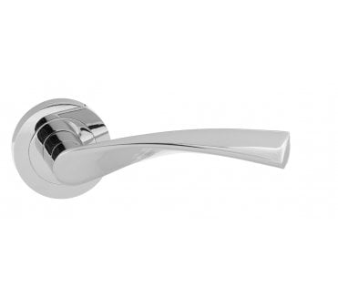 Eco Aqua Aluminium Lever Handle On Rose - Polished Chrome