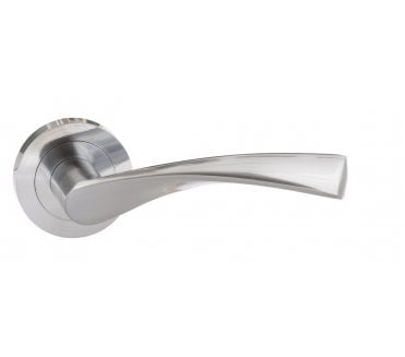 Eco Aqua Aluminium Lever Handle On Rose - Satin Chrome