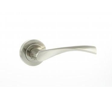 Eco Aqua Aluminium Lever Handle On Rose - Satin Nickel/Polished Nickel