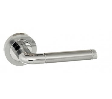 Eco Ocean Aluminium Lever Handle On Rose - Satin Chrome/Polished Chrome
