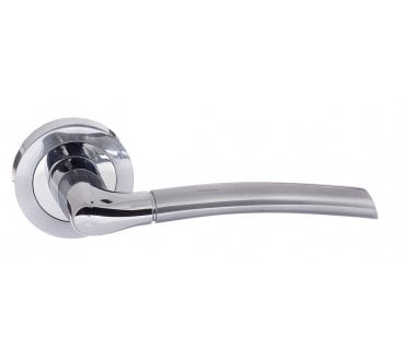 Eco Swell Aluminium Lever Handle On Rose - Satin Chrome/Polished Chrome