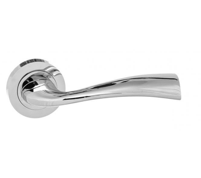 Eco Wave Aluminium Lever Handle On Rose - Polished Chrome
