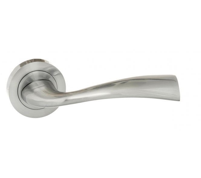 Eco Wave Aluminium Lever Handle On Rose - Satin Chrome