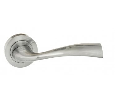 Eco Wave Aluminium Lever Handle On Rose - Satin Chrome