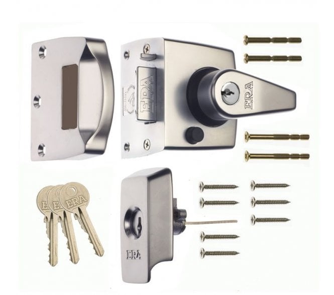 ERA 1730 60mm Egress Security Nightlatch BS8621 - Satin Nickel