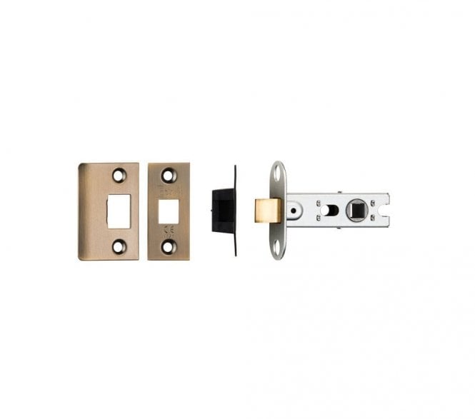 Eurospec BTL2/SQ 64mm Bolt-Through Tubular Mortice Latch  - Antique Brass
