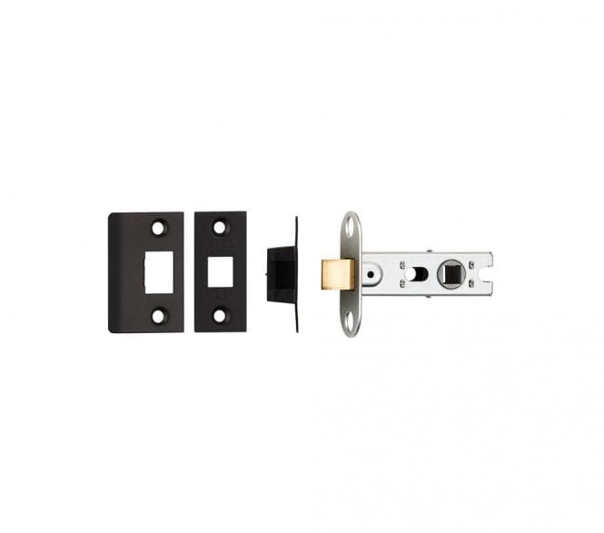 Eurospec BTL2/SQ 64mm Bolt-Through Tubular Mortice Latch  - Matt Black