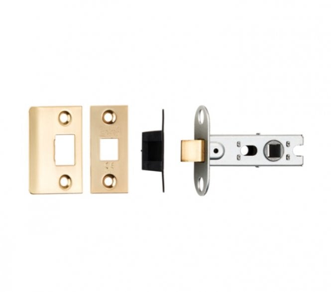 Eurospec BTL2/SQ 64mm Bolt-Through Tubular Mortice Latch  - Satin Brass