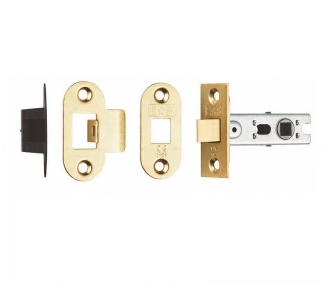 Eurospec BTL3/R 76mm Bolt-Through Tubular Mortice Latch Radius - Electro Brass