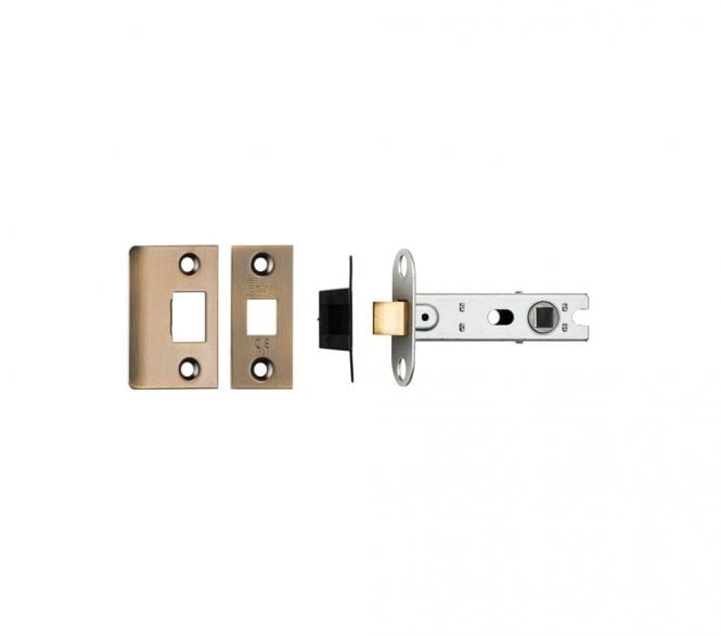 Eurospec BTL30/SQ 76mm Bolt-Through Tubular Mortice Latch  - Antique Brass