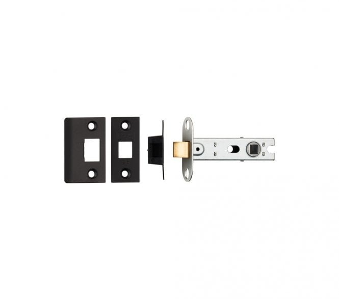 Eurospec BTL30/SQ 76mm Bolt-Through Tubular Mortice Latch  - Matt Black