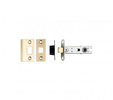 Eurospec BTL30/SQ 76mm Bolt-Through Tubular Mortice Latch  - Satin Brass