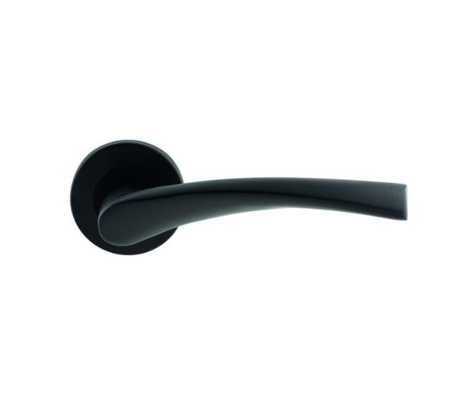 Eurospec CSL1121 Breeze Door Handle On Round Rose - Matt Black