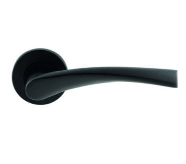 Eurospec CSL1121 Breeze Door Handle On Round Rose - Matt Black