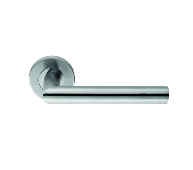 Eurospec CSL1192/6SSS Treviri Mitred Door Handle On 6mm Slim Rose - Satin Stainless Steel