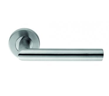 Eurospec CSL1192/6SSS Treviri Mitred Door Handle On 6mm Slim Rose - Satin Stainless Steel