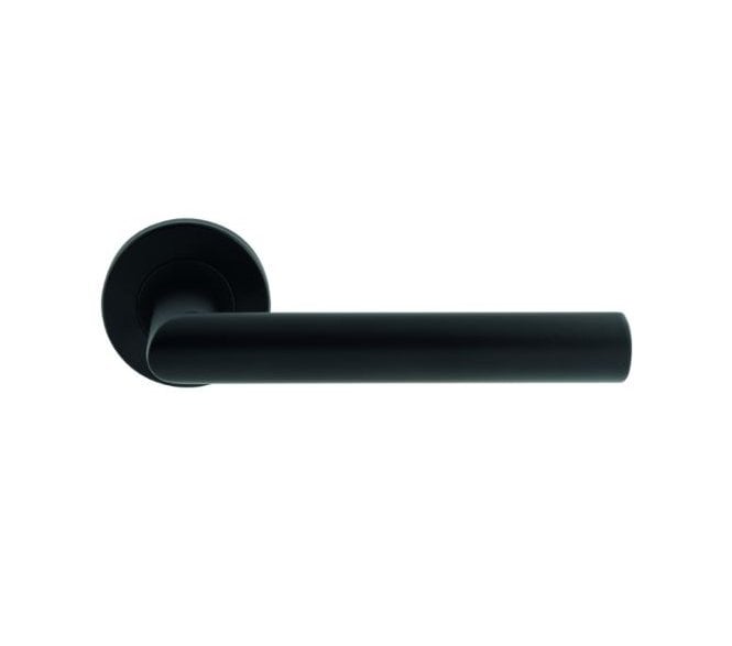 Eurospec CSL1192 Treviri Mitred Door Handle On Rose - Matt Black