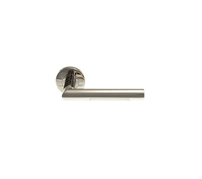 Eurospec CSL1192 Treviri Mitred Door Handle On Rose - Polished Stainless Steel