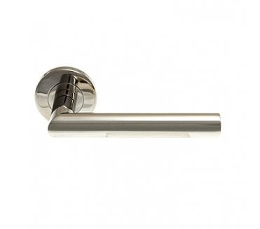 Eurospec CSL1192 Treviri Mitred Door Handle On Rose - Polished Stainless Steel
