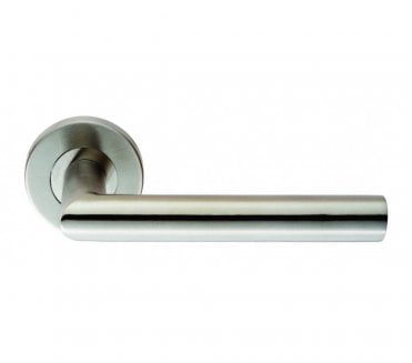 Eurospec CSL1192 Treviri Mitred Door Handle On Rose - Satin Stainless Steel