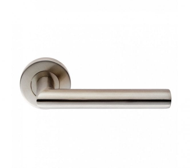 Eurospec CSL1195 Mitred Oval Bar Door Handle On Rose - Satin Stainless Steel