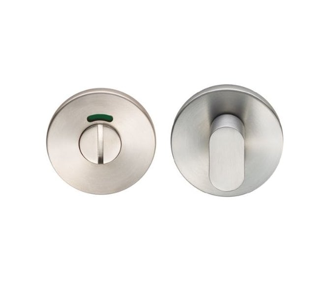 Eurospec CST1018 Bathroom Turn & Release Set W/Indicator On 6mm Slim Rose - Satin Stainless Steel