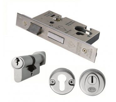 Eurospec ESB5030/CT BS8621 Euro Mortice Sashlock + Cylinder/Turn + Escutcheons Set