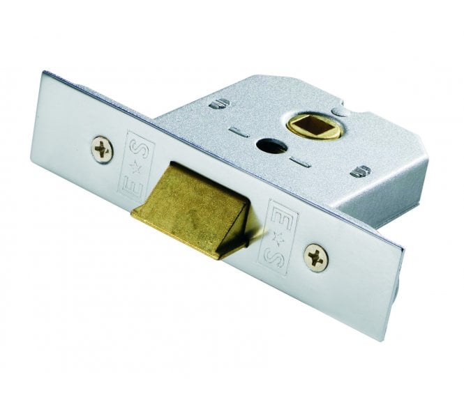Eurospec FLL8025 Flat 2-Way Mortice Latch Heavy Sprung 76mm - Satin Chrome