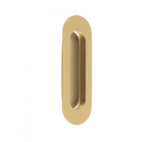 Eurospec FPH1001 Stainless Steel Radius Sliding Flush Pull - Satin Brass PVD