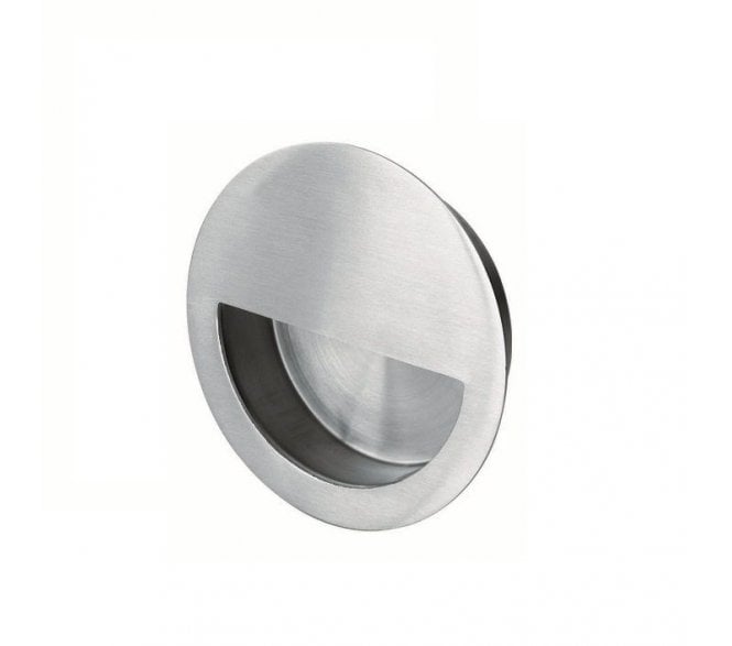 Eurospec FPH1004  Circular Sliding Flush Pull 89mm - Satin Stainless