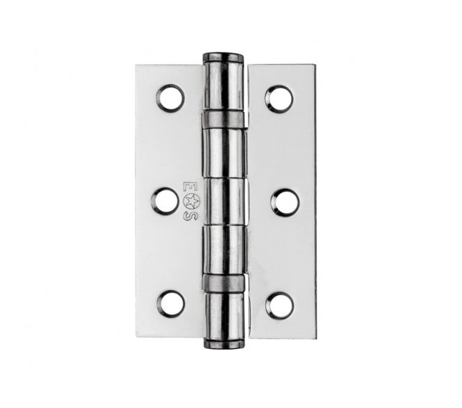 Eurospec HIN1322 76x51mm Ball Bearing Butt Hinges (Pair) - Polished Chrome
