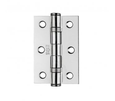 Eurospec HIN1322 76x51mm Ball Bearing Butt Hinges (Pair) - Polished Chrome