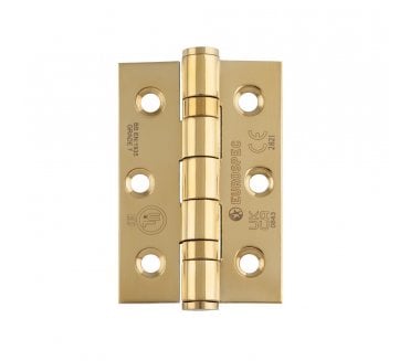 Eurospec HIN1322 76x51mm Grade 7 Ball Bearing Butt Hinges (Pair) - PVD Brass