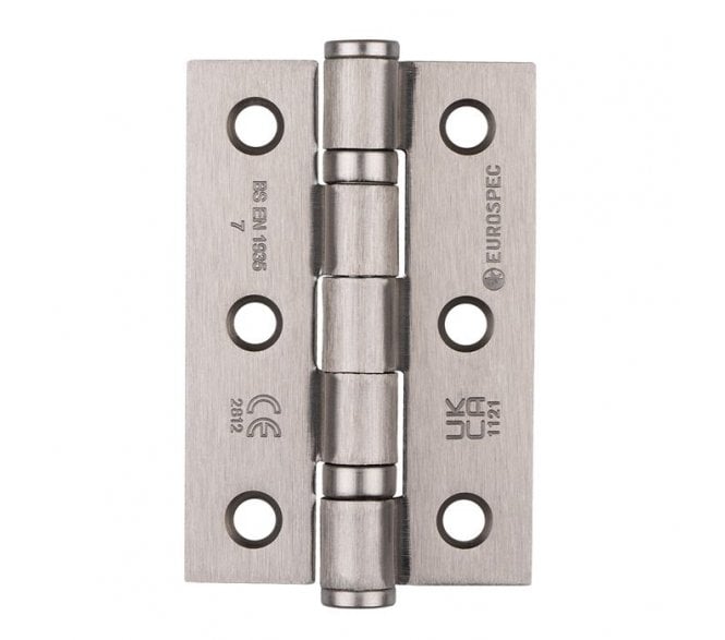 Eurospec HIN1322 76x51mm Grade 7 Ball Bearing Butt Hinges (Pair) - Satin Nickel