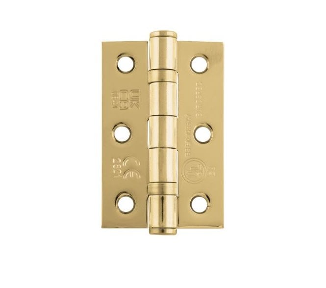 Eurospec HIN1322 76x51mm Grade 7 Ball Bearing Butt Hinges (Pair) - Polished Brass