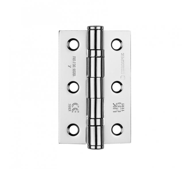 Eurospec HIN1322 76x51mm Grade 7 Ball Bearing Butt Hinges (Pair) - Polished Chrome