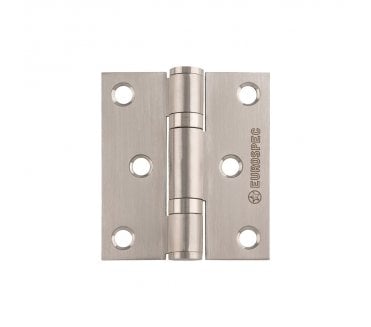 Eurospec HIN13225 76x67mm Ball Bearing Butt Hinges (Pair) - Satin Stainless Steel