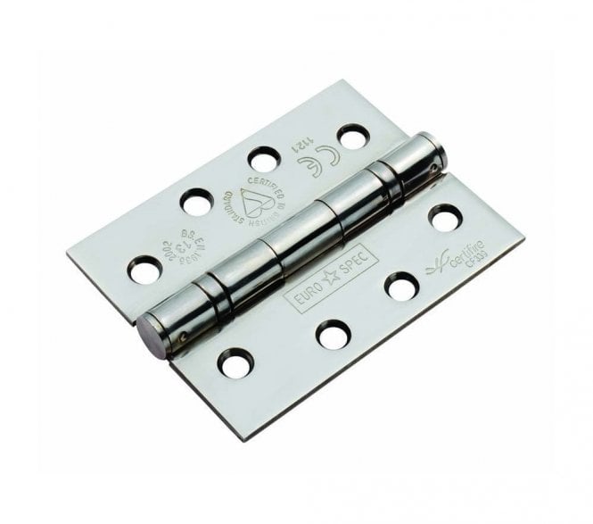Eurospec HIN14325 Grade 13 102x76mm Ball Bearing Butt Hinges - Polished Stainless Steel (Pack of 3)