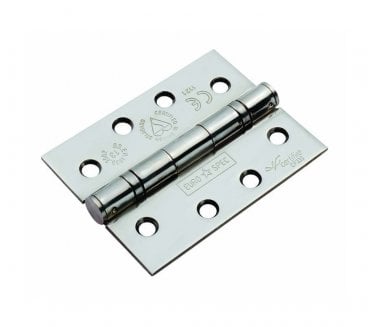 Eurospec HIN14325 Grade 13 102x76mm Ball Bearing Butt Hinges - Polished Stainless Steel (Pack of 3)