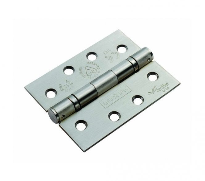 Eurospec HIN14325 Grade 13 102x76mm Ball Bearing Butt Hinges - Satin Stainless Steel (Pack of 3)