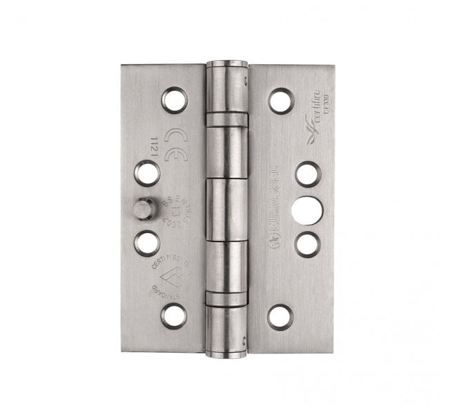 Eurospec HIN1433/SEC 102x76mm Ball Bearing Security Butt Hinges (Pair) - Satin Stainless Steel